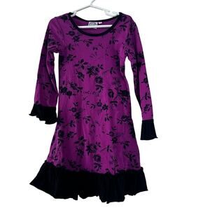 Lilly Lovebird Pink Floral Long Sleeve Ruffle Dress - Size 8